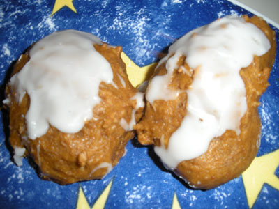 Pumpkin Cookies with Vanilla Glaze
