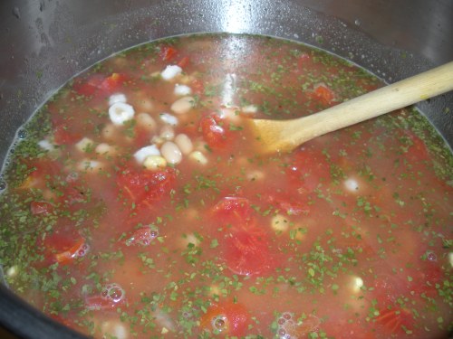 Savory Bean and Hominy Soup