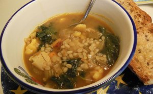 Rustic Kale Soup with Cauliflower & Barley